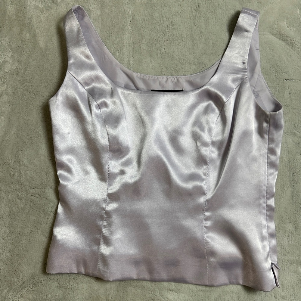 Nipon Boutique Satin Tank Top in Light Lavender